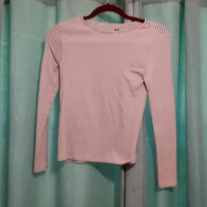 White and Black Long Sleeve Tee